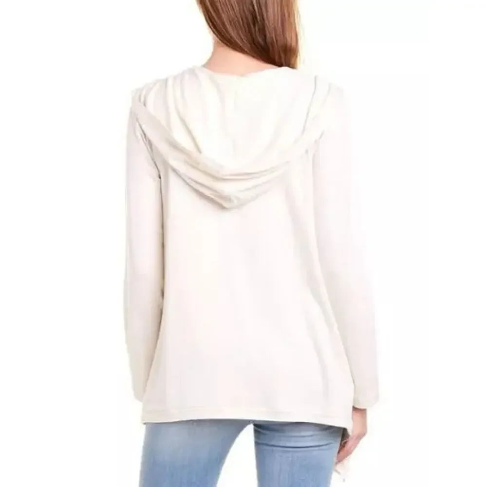 Tommy Bahama Silky Sands Foil Open Shimmer Cardigan Sweater Coconut Size M NWT